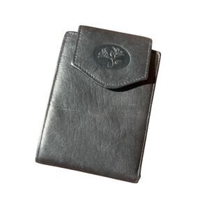 Vintage 90s Buxton Womens Black Leather Bifold Wallet Snap Closure Card Holders